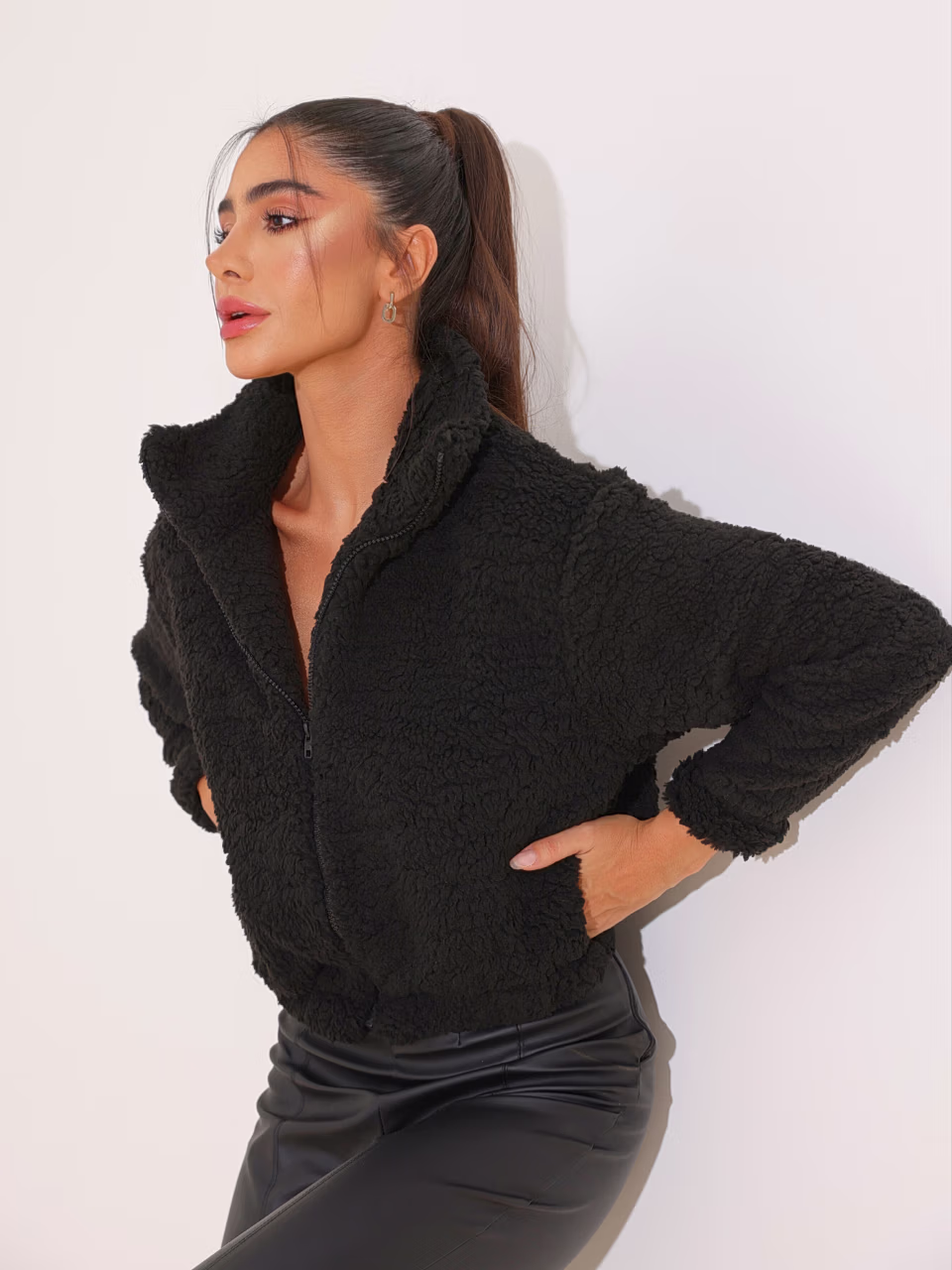 Jaqueta pelo best sale sintetico